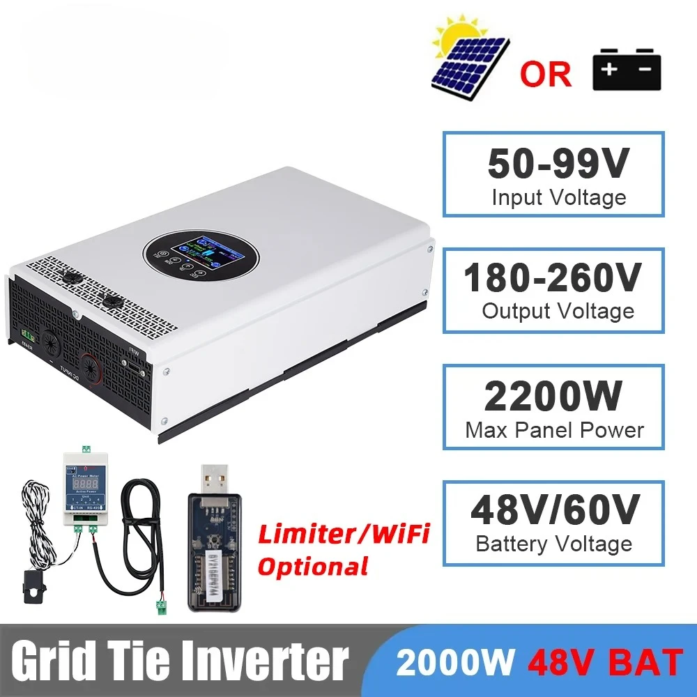 Grid Tie Inverter Limiter 2000W - 2000W 1500W グリッドタイインバーター 入力55-99V/24-55V 出力AC230V 純正弦波