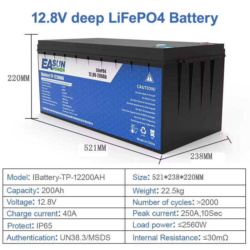 EASUN Power LiFePO4バッテリー 100Ah - Grid Tie Inverter Limiter 2000W のレビューと価格