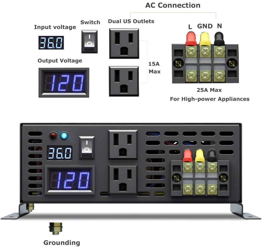 オフグリッド純粋正弦波ソーラーパワーインバーター 5000W - Pure Sine Wave Inverter 5000W 48V 220V のレビューと価格