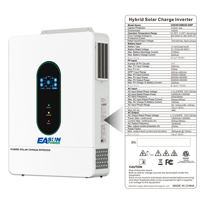 EASUN POWER 120V/110V 12KW ハイブ - Grid Tie Inverter Limiter 2000W のレビューと価格