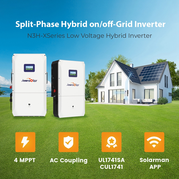AMENSOLAR ハイブリッドインバーター 4.5kw 8 - Split Phase Inverter 10Kw 110V 220V のレビューと価格
