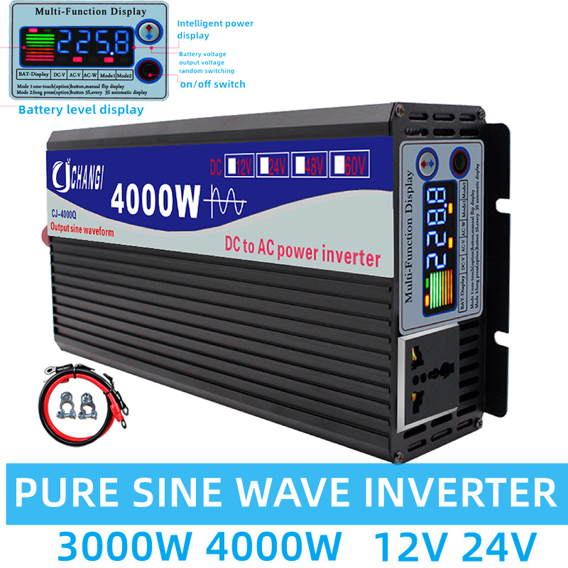 純粋な正弦波インバーター,12v 220v 48v 110v - Inverter Pure Sine Wave 60Hz 120V 3000W のレビューと価格