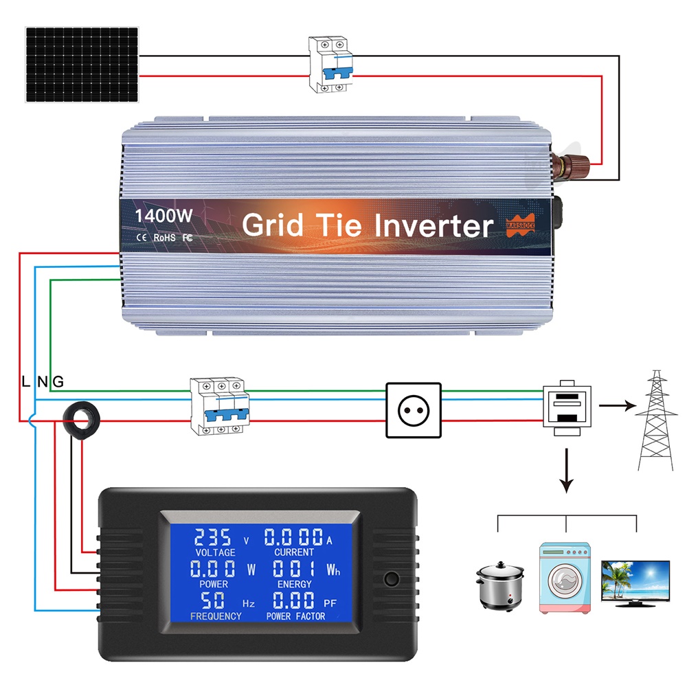 18v 24v 36v 1400ワットソーラーインバータmp - Micro Inverter 1400W Solar Grid Tie のレビューと価格